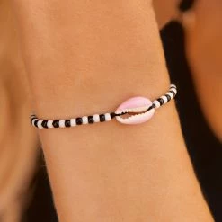 Pura Vida Bracelets Pink Cowrie Seed Bead Bracelet Best Sellers