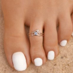 Pura Vida Bracelets Opal Wave Toe Ring