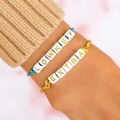 Pura Vida Bracelets Best Sellers Bungee Cord Alphabet Beaded Bracelet