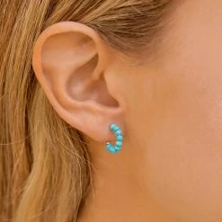 Pura Vida Bracelets Best Sellers Turquoise Hoop Earrings