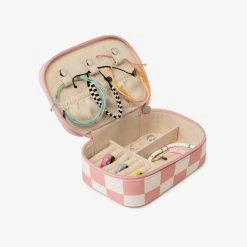 Pura Vida Bracelets Pink Checkered Jewelry Case Trending On TikTok