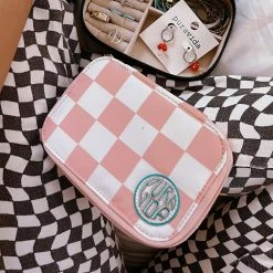 Discount π Pura Vida Bracelets Pink Checkered Jewelry Case Trending On TikTok π 11 Pura Vida Bracelets Pink Checkered Jewelry Case Trending On TikTok