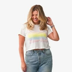 Pura Vida Bracelets Pura Vida Rainbow Crop Tee