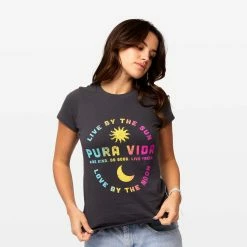 Pura Vida Bracelets Live By The Sun Fitted Tee Best Sellers