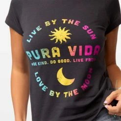 Pura Vida Bracelets Live By The Sun Fitted Tee Best Sellers