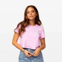 Pura Vida Bracelets PV Sun Logo Crop Tee Clothing