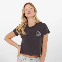 Pura Vida Bracelets PV Sun Logo Crop Tee Clothing