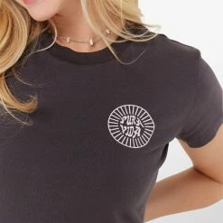 Pura Vida Bracelets PV Sun Logo Crop Tee Clothing