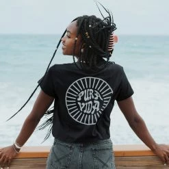 Pura Vida Bracelets PV Sun Logo Crop Tee Clothing