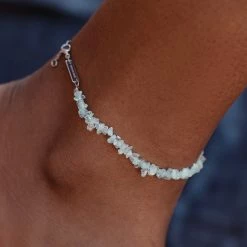 Pura Vida Bracelets Aquamarine Ocean Conservation Anklet Best Sellers