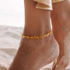 Pura Vida Bracelets Citrine Gemstone Chip Anklet Best Sellers