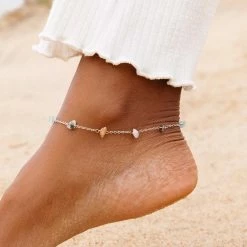 Pura Vida Bracelets Rainbow Chip Chain Anklet Best Sellers