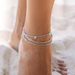 Pura Vida Bracelets Isla Multi Chain Anklet Best Sellers