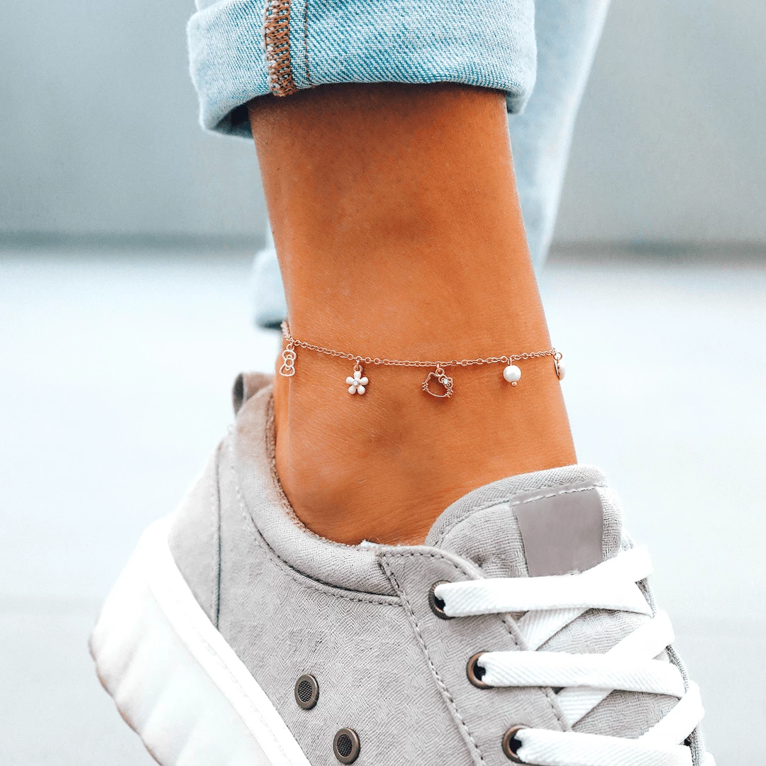Top 10 π₯ Sanrio Hello Kitty Charms Chain Anklet 𧨠5 Sanrio Hello Kitty Charms Chain Anklet