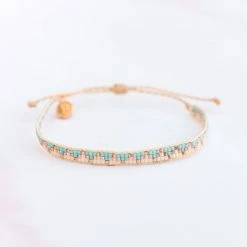 Pura Vida Bracelets Collaborations Sandy Blue Woven Seed Bead