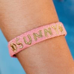 Pura Vida Bracelets Best Sellers Metallic Sunny Woven Word Bracelet