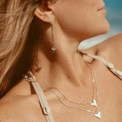 Pura Vida Bracelets Shark Tooth Chain Earrings