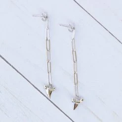 Pura Vida Bracelets Shark Tooth Chain Earrings