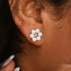 Pura Vida Bracelets Best Sellers Bitty Pearl Flower Stud Earrings