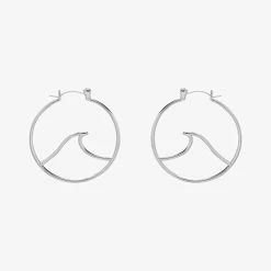 Pura Vida Bracelets Large Wave Hoop Earrings