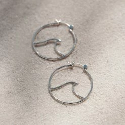 Pura Vida Bracelets Large Wave Hoop Earrings