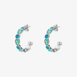 Pura Vida Bracelets Delicate Gemstone Hoop Earrings