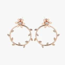 Pura Vida Bracelets Pretty Petal Flat Hoop Earrings
