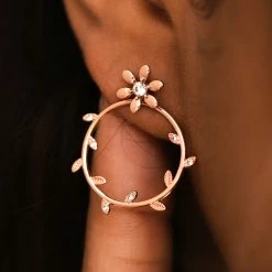 Pura Vida Bracelets Pretty Petal Flat Hoop Earrings