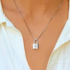 Pura Vida Bracelets Best Sellers Lock Pendant Necklace