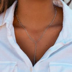 Pura Vida Bracelets Best Sellers Mini Paperclip Lariat Necklace