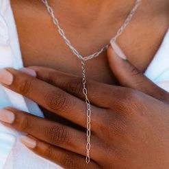 Pura Vida Bracelets Best Sellers Mini Paperclip Lariat Necklace