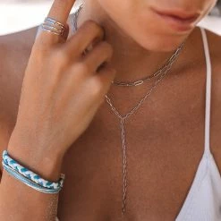 Pura Vida Bracelets Best Sellers Mini Paperclip Lariat Necklace