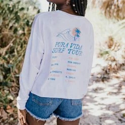 Pura Vida Bracelets Surf Tour Long Sleeve Boxy Tee Clothing