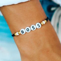 Pura Vida Bracelets Boss Alphabet Bead Bracelet