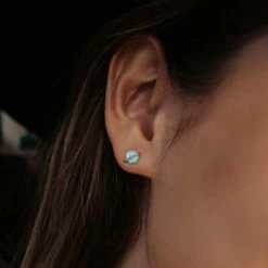 Pura Vida Bracelets Opal Saturn Stud Earrings