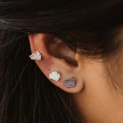 Pura Vida Bracelets Raw Gemstone Stud Earrings
