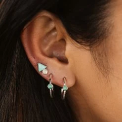 Pura Vida Bracelets Stone Hoop Stud Earrings Best Sellers