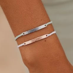 Pura Vida Bracelets Hammered Bar Charm Bracelet