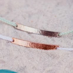 Pura Vida Bracelets Hammered Bar Charm Bracelet