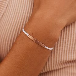 Pura Vida Bracelets Hammered Bar Charm Bracelet