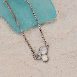 Pura Vida Bracelets Delicate Three Stone Chain Anklet Best Sellers