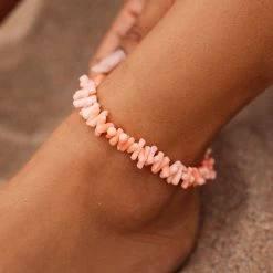 Pura Vida Bracelets Pink Coral Chain Anklet Best Sellers