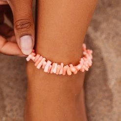 Pura Vida Bracelets Pink Coral Chain Anklet Best Sellers
