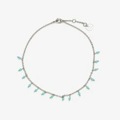 Pura Vida Bracelets Floating Gemstone Anklet