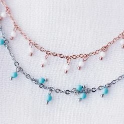 Pura Vida Bracelets Floating Gemstone Anklet