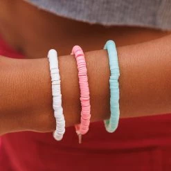 Pura Vida Bracelets Pastel Disc Stretch Bracelet Men's