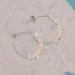 Pura Vida Bracelets Mother Of Pearl Chip Hoop Earrings Best Sellers