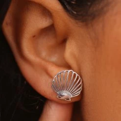 Pura Vida Bracelets Delicate Shell Stud Earrings