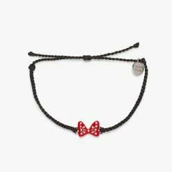 Disney Minnie Mouse Red Enamel Bow Charm Bracelet Disney Collection