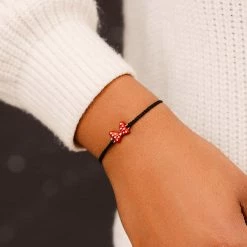 Disney Minnie Mouse Red Enamel Bow Charm Bracelet Disney Collection